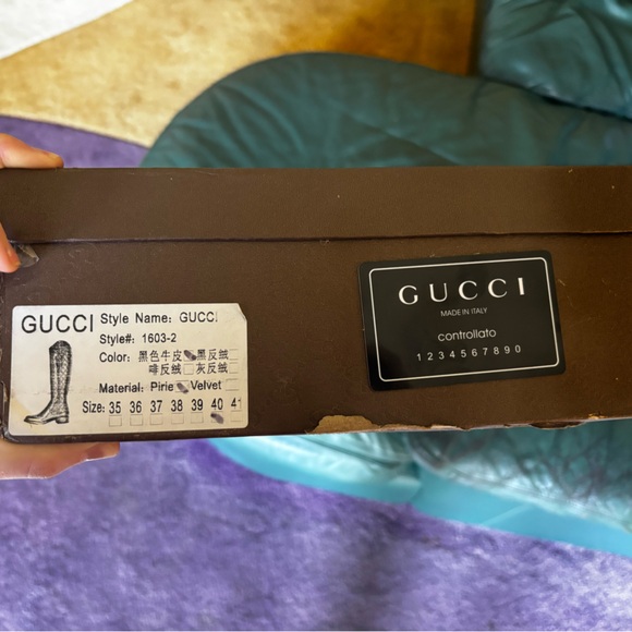 Gucci Black Calfskin Knee-High Boots w OG Box - Picture 5 of 6